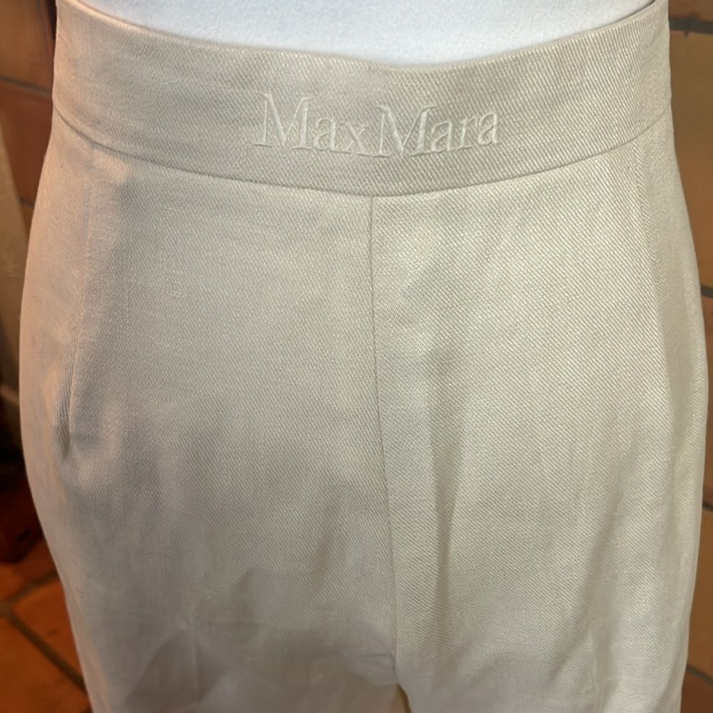MaxMara Boemia Linen/Twill Pantsuit, Ivory, size 10 - Picture 14 of 16